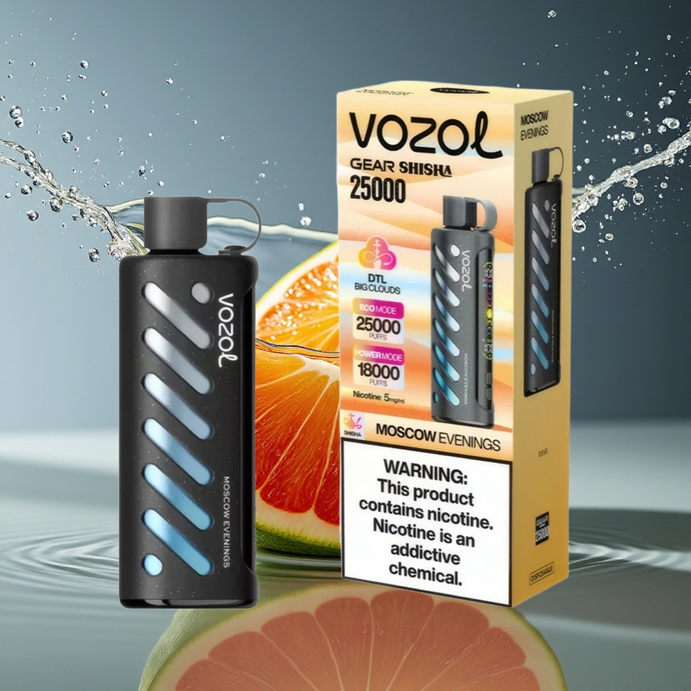 VOZOL Gear Shisha 25000 Puffs 30 Heerlijke Smaken Dual Mesh 1000mAh 5mg/ml Moskou Avonden