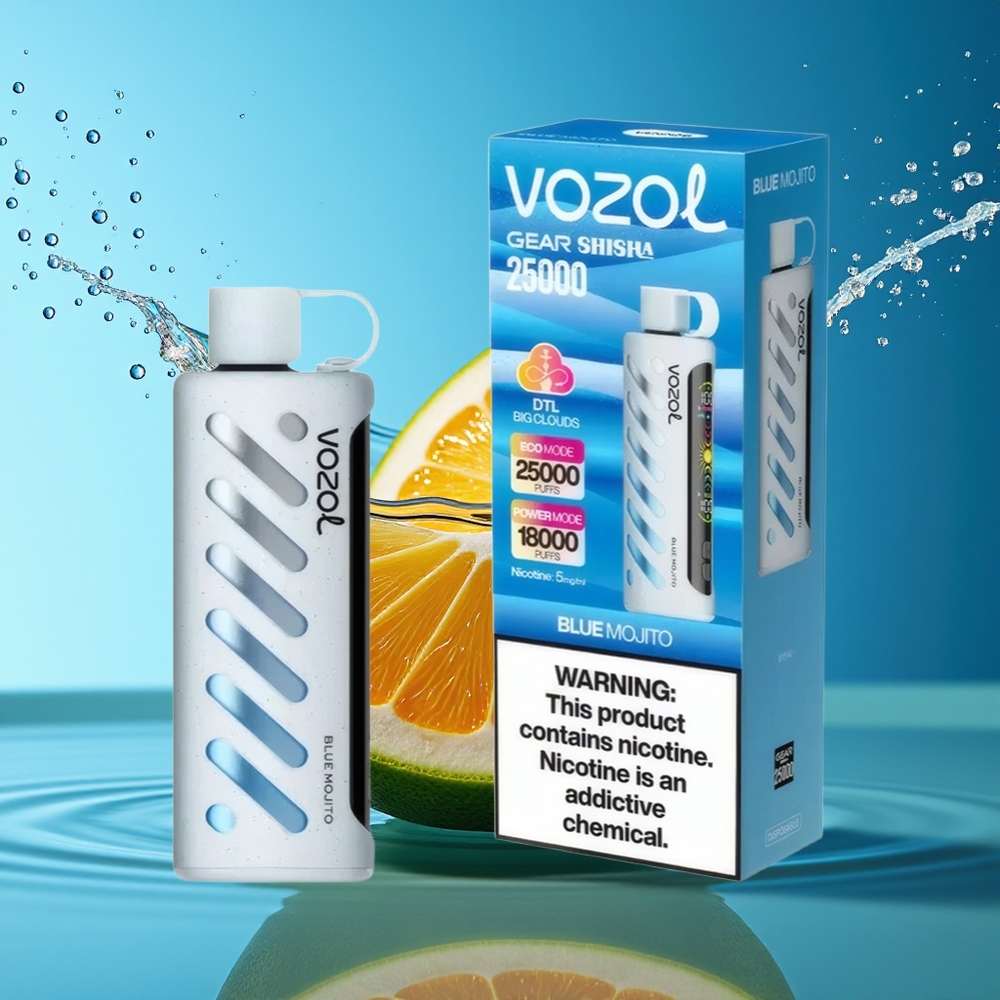 VOZOL Gear Shisha 25000 Puffs Blauwe Mojito Dual Mesh 1000mAh 5mg/ml S.i.L.C Tech