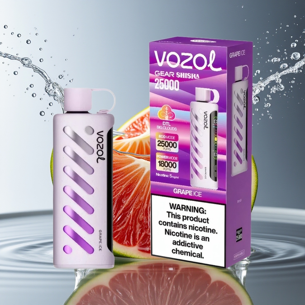VOZOL Gear Shisha 25000 Puffs Druiven Ijs Dual Mesh 1000mAh 5mg/ml S.i.L.C Tech