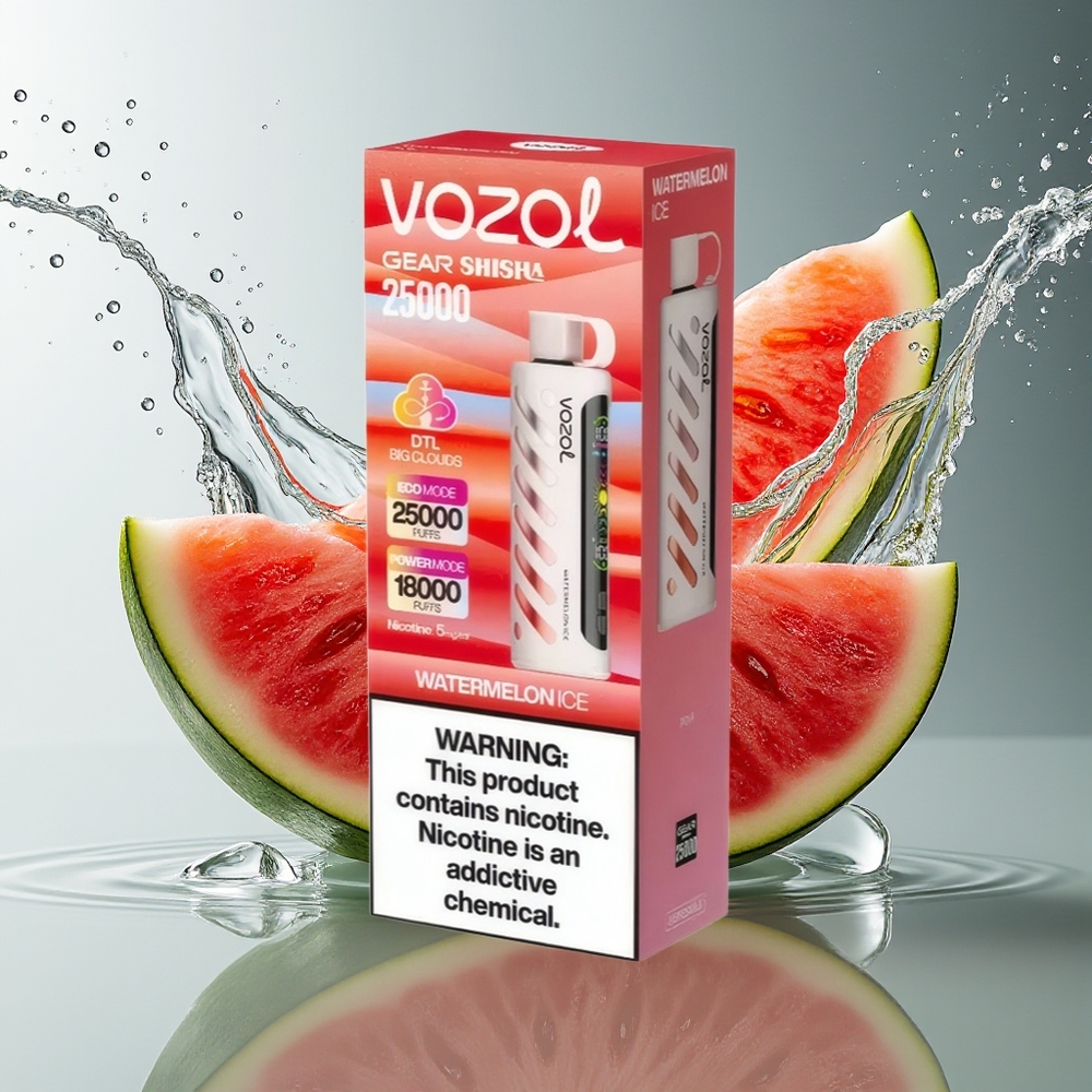 VOZOL Gear Shisha 25000 Puffs Watermeloen Ijs Dual Mesh 1000mAh 5mg/ml S.i.L.C Tech