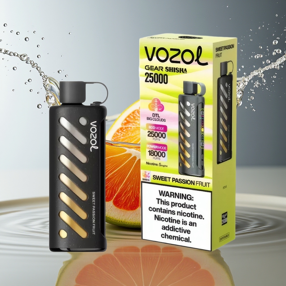 VOZOL Gear Shisha 25000 Puffs Zoete Passievrucht Dual Mesh 1000mAh 5mg S.i.L.C Tech