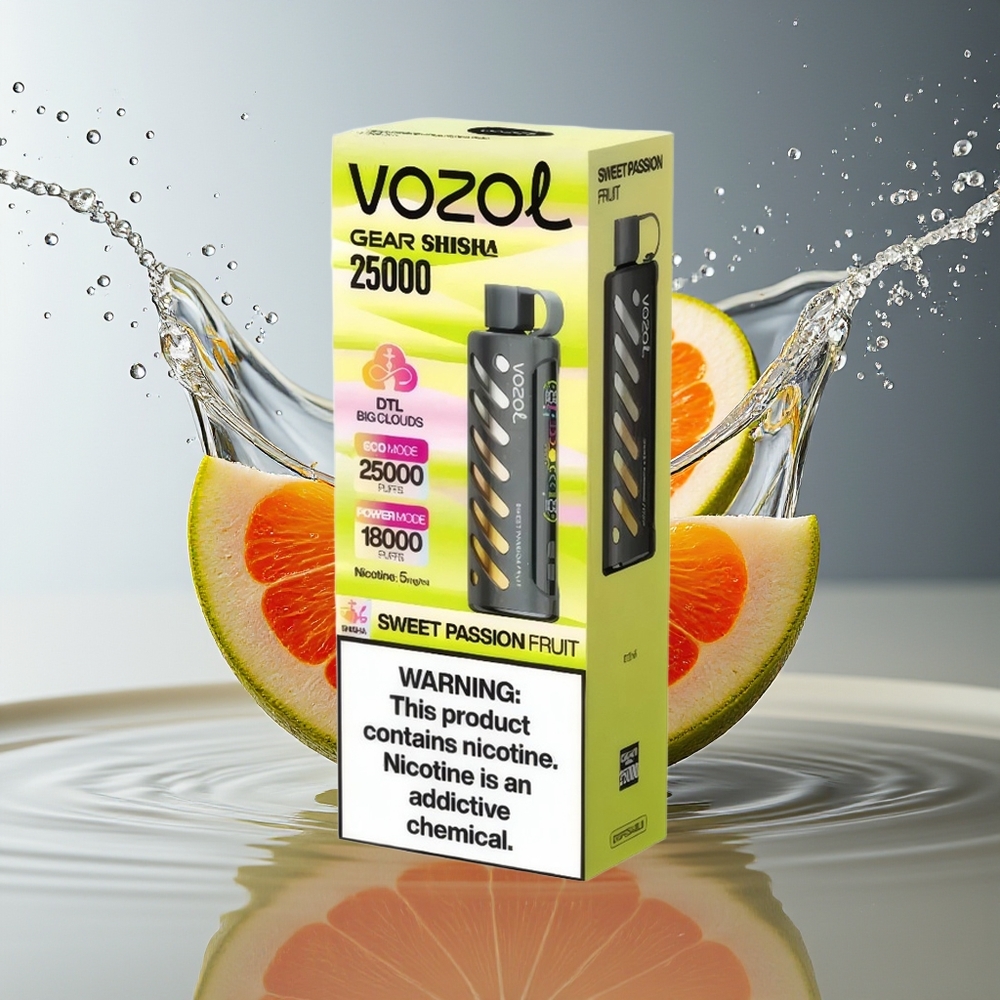 VOZOL Gear Shisha 25000 Puffs Zoete Passievrucht Dual Mesh 1000mAh 5mg S.i.L.C Tech